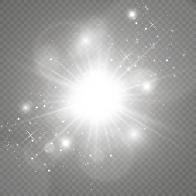 Effetto luce bagliore. stella scoppiata di scintillii.