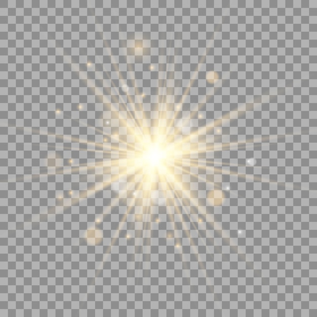 Glow light effect. Star burst with sparkles. Sun.