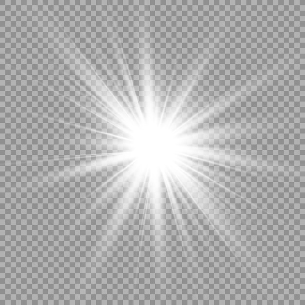 Glow light effect. Star burst with sparkles or sunlight