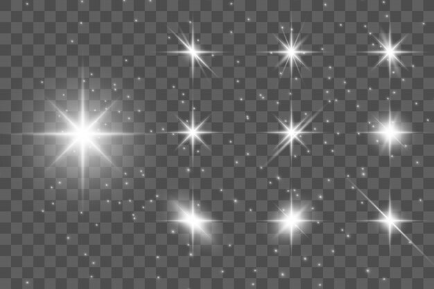 Vettore effetto luce bagliore. la stella è scoppiata di scintillii.