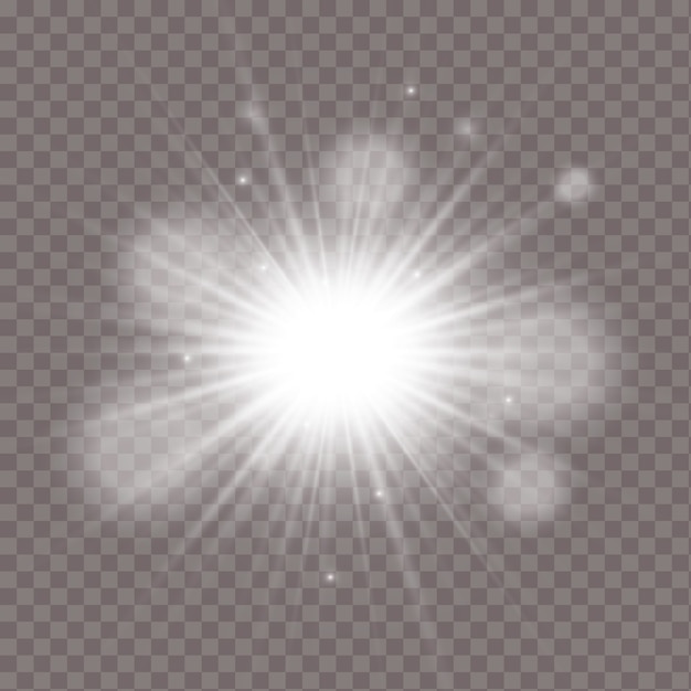 Glow light effect. star burst with sparkles.