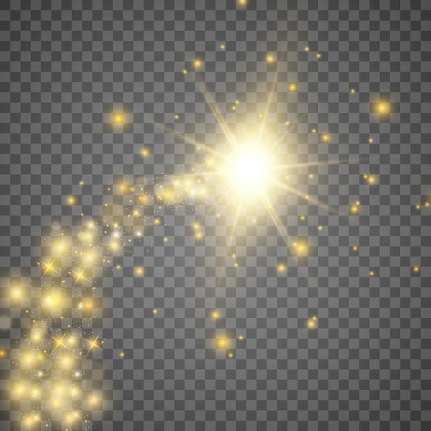 Glow light effect. star burst with sparkles.