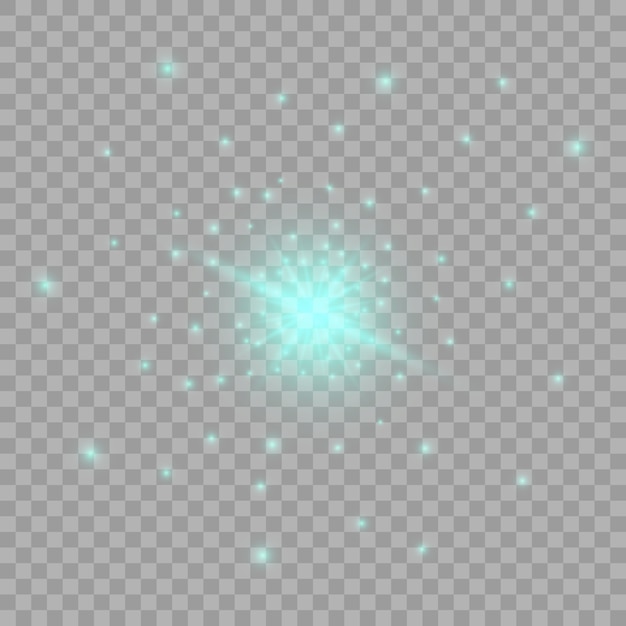 Glow light effect. Star burst with sparkles.