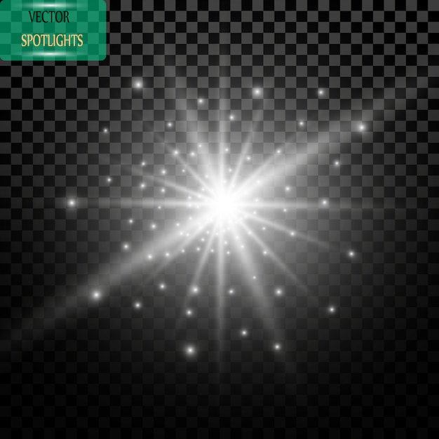 Vector glow light effect. star burst with sparkles.