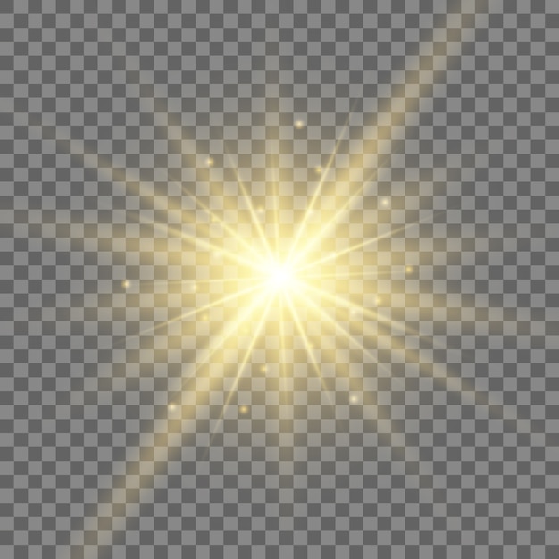 Glow light effect. star burst with sparkles.