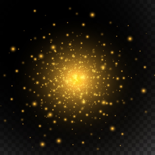 Glow light effect. Star burst with sparkles.