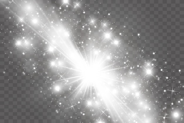 Vettore effetto luce bagliore. la stella è esplosa di scintillii.