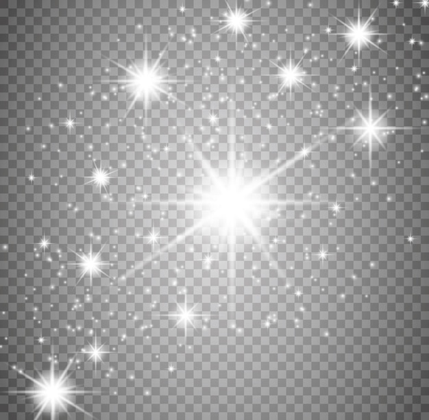 Glow light effect Star burst with sparkles