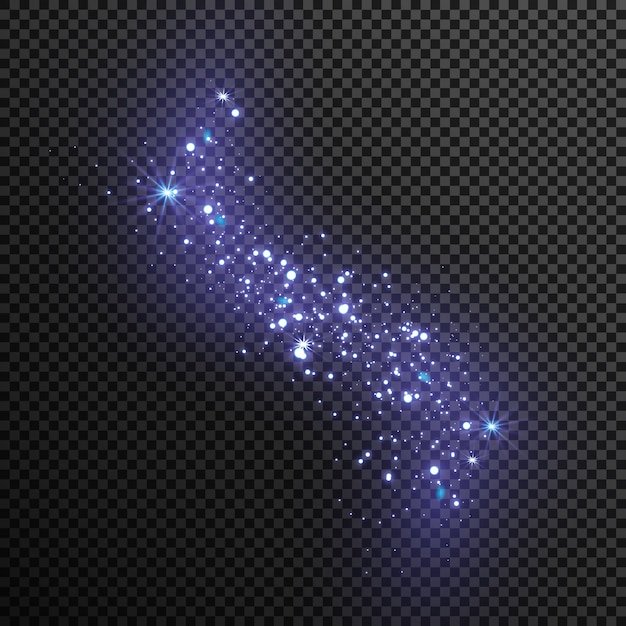 Vector glow light effect. star dust blue light