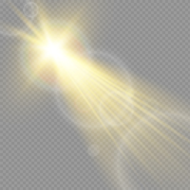 Glow light effect. the star exploded with sparkles. sun with rays.