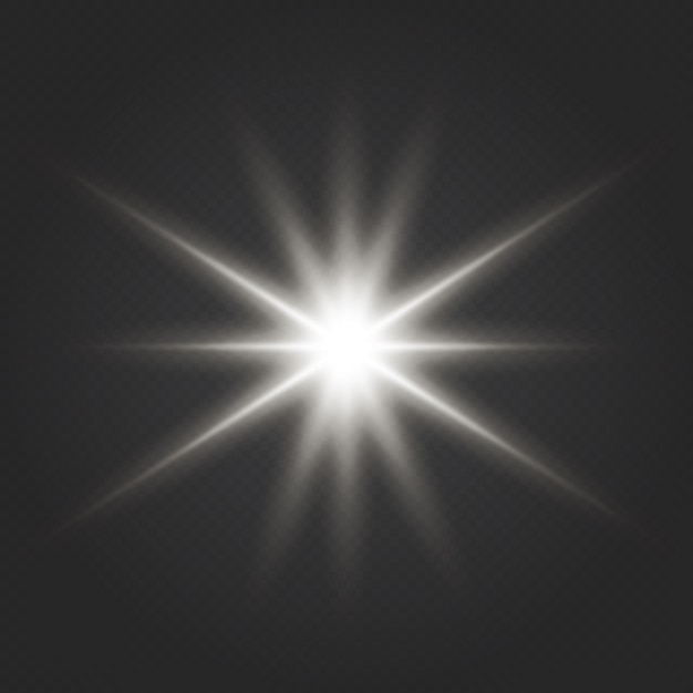 Vector glow light effect starburst sbeam sunshine glowing isolated. white glowing light burst explosion transparent