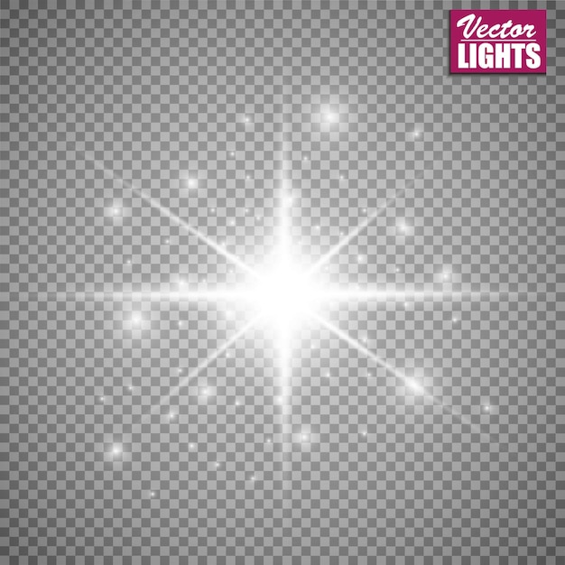 Glow light effect Vector illustration Christmas flash Concept