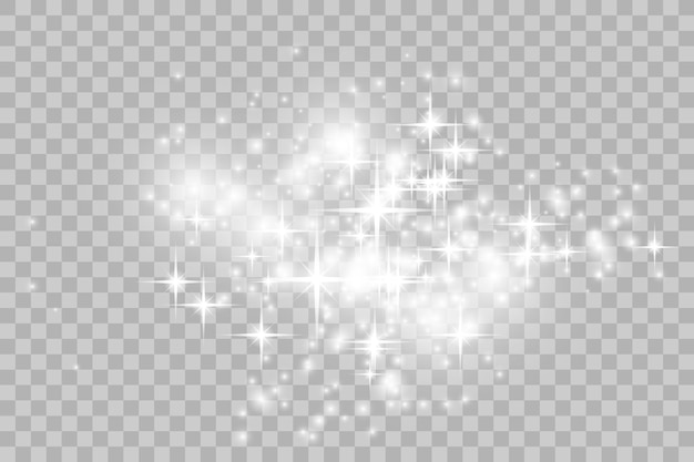 Glow light effect. Vector illustration. Christmas flash. dust