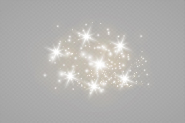 Glow light effect Vector illustration Christmas flash dust