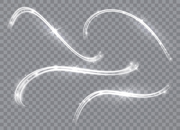 Glow light effect White glowing shiny lines of speed Vector illustration