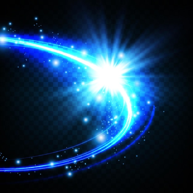 Vector glow light effect with white and blue sparks shining with special light white glowing light starlight from rays the sun is illuminated bright beautiful star sun light eps10