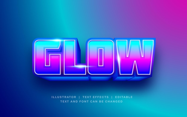 Glow light neon text effects
