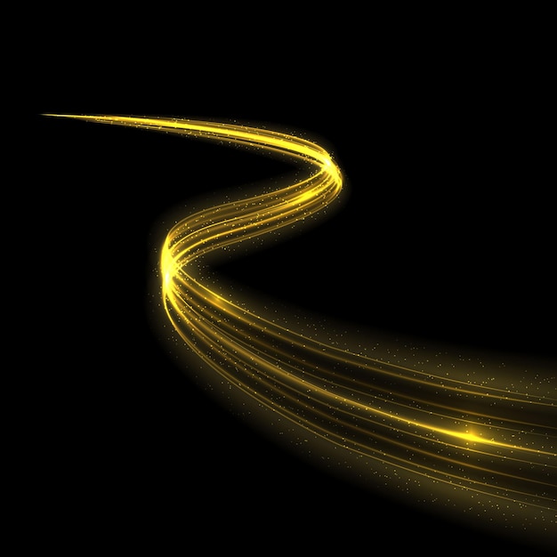 Vector glow light trail effect. glowing flash trace isolated