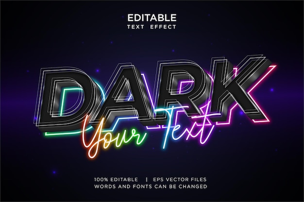 glow neon editable text effect