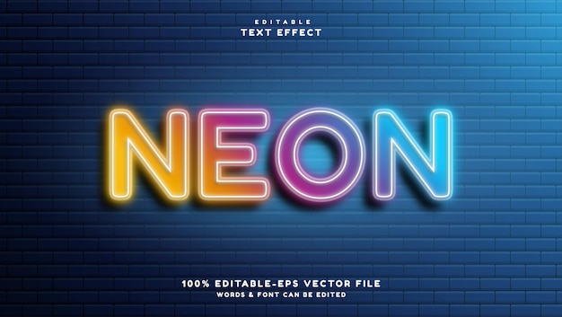 Glow neon editable text style effect