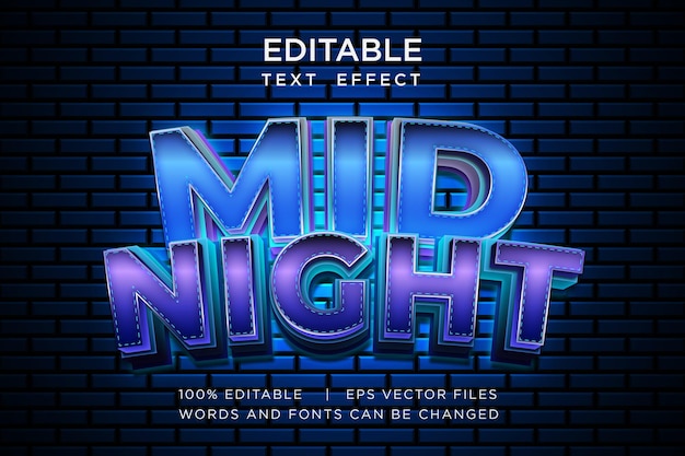 Glow neon light editable text effect