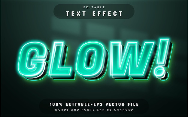 Glow neon style text effect