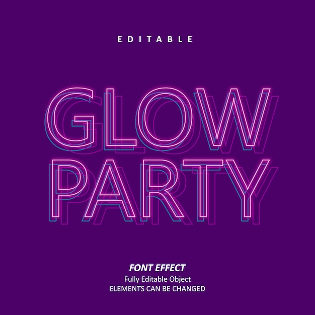 Glow Party Неоновый текстовый эффект Premium