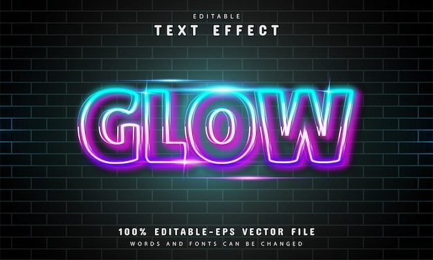 Glow text effect neon style