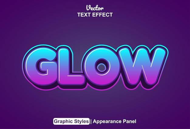 Glow text effect with graphic style and editable