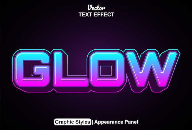 Glow text effect with graphic style and editable