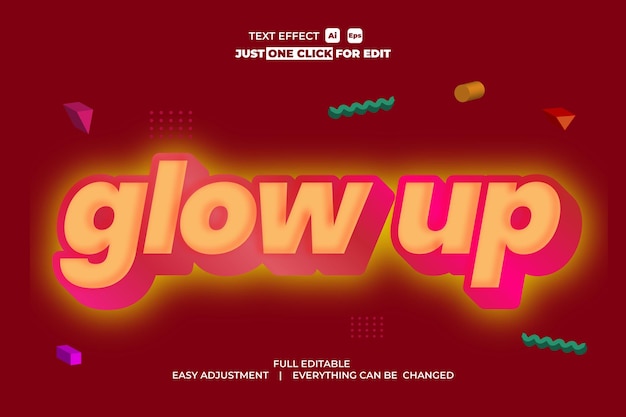 Glow up Editable Text Effect