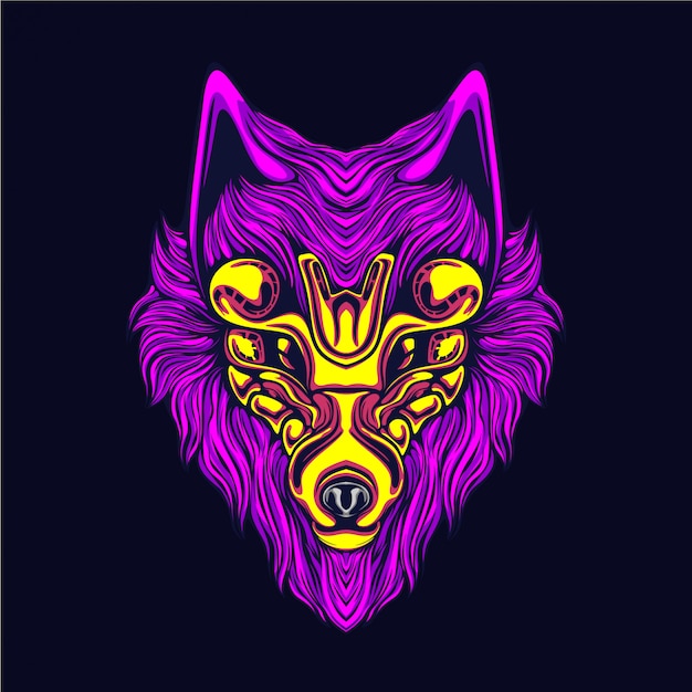 glow wolf artwork illustration