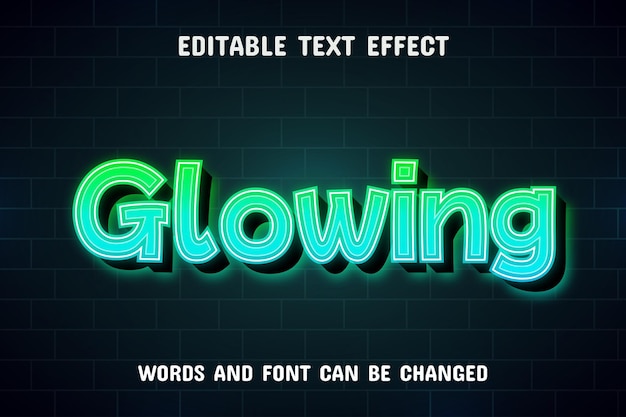 Glowing 3d text effect