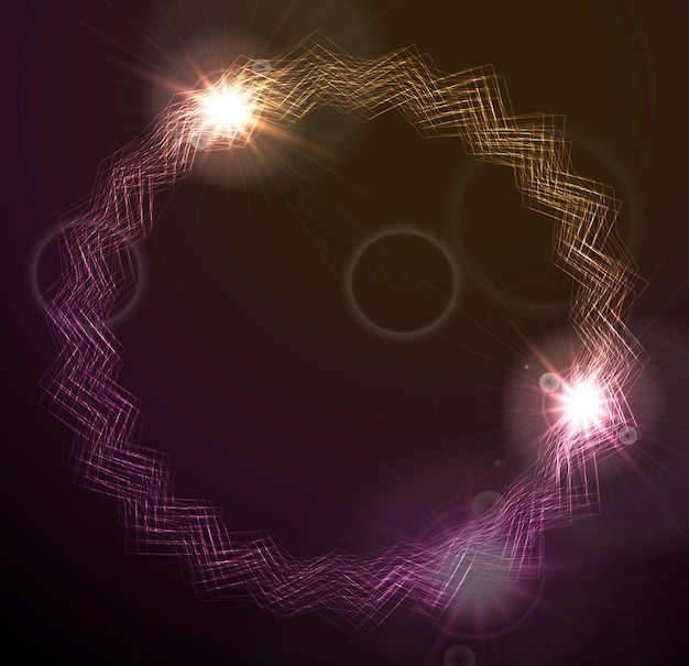 Vector glowing abstract round lines design vector background