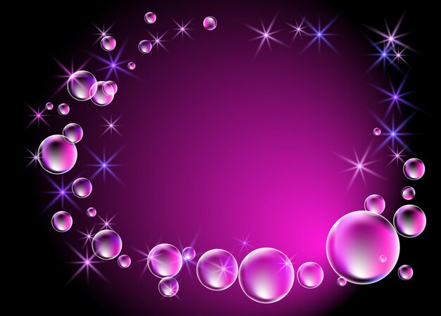 Glowing background with bubbles and stars