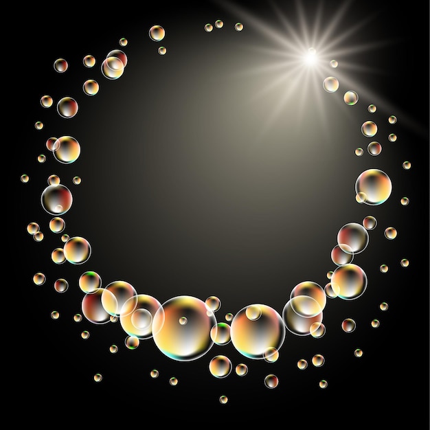 Glowing background with star and bubbles