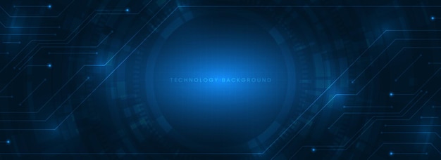 glowing blue technology circle Futuristic background concept
