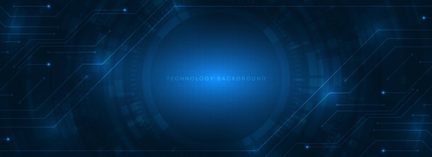 glowing blue technology circle Futuristic background concept