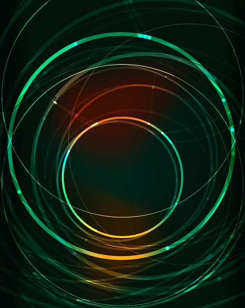 Glowing circle in dark space