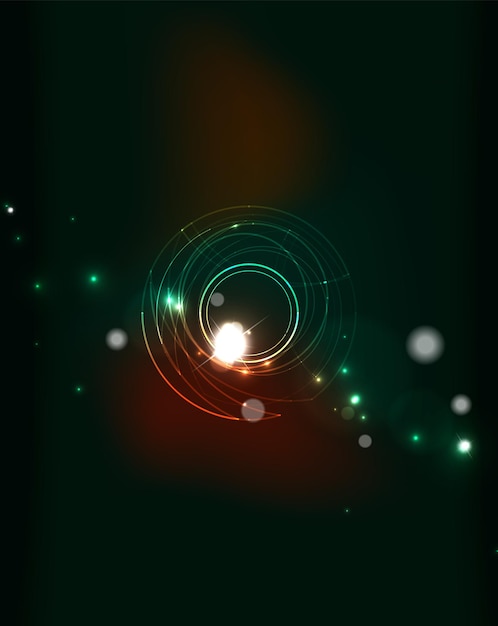 Glowing circle in dark space