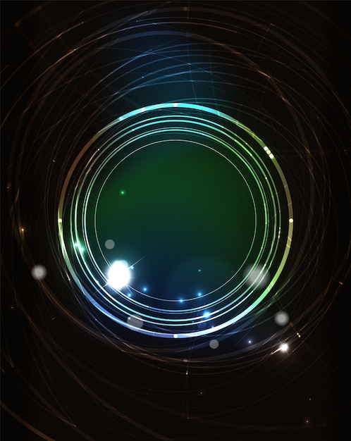 Glowing circle in dark space