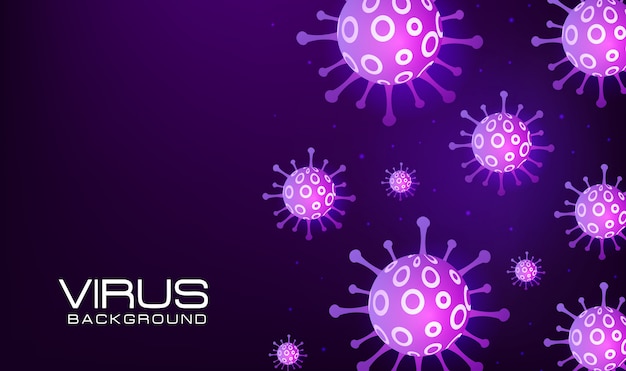 Vector glowing coronavirus infection background