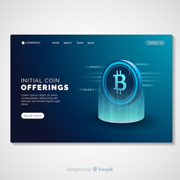 Glowing cryptocurrency landing page template