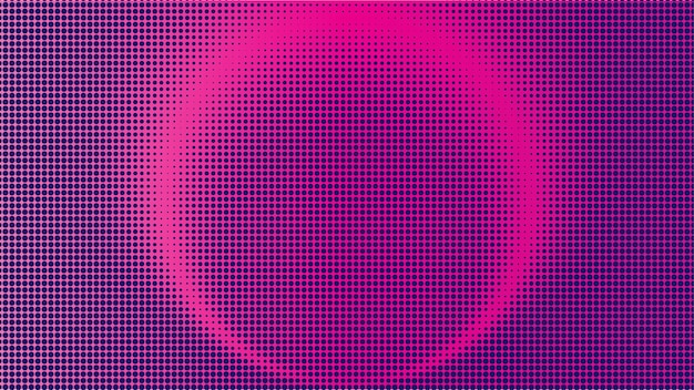 Glowing Curve Halftone Background Design Arch Dots Pattern Illustration in Neon Color Pink Magenta