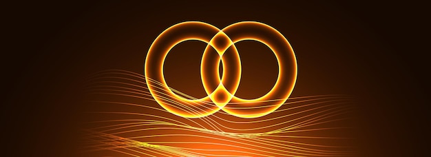 glowing fire circles background futuristic