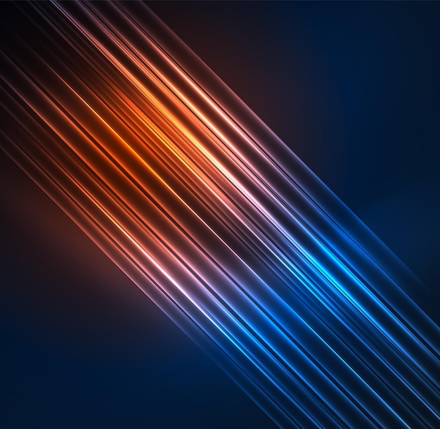 Vector glowing futuristic lines