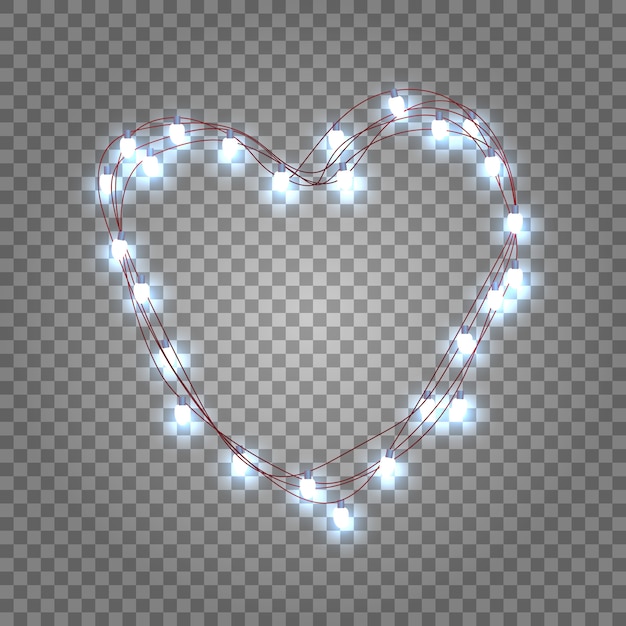 Glowing garland in the shape of heart