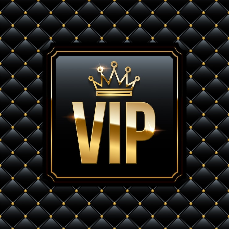 Вектор светящийся золотой vip-знак в рамке на черном роскошном фоне