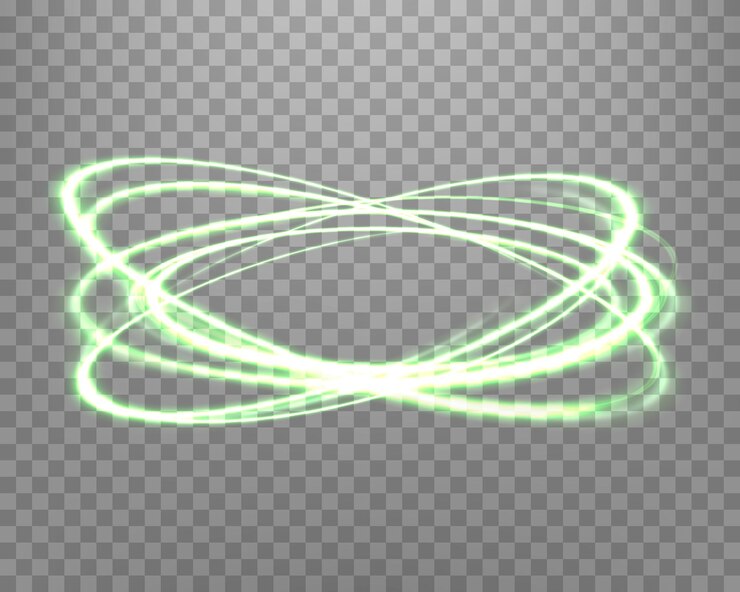 Vector glowing green magic ring neon realistic energy flare halo ring abstract light effect