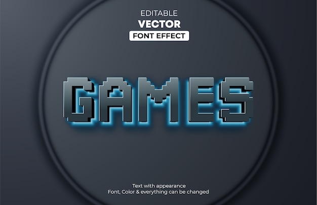 Glowing headline games editable text effect